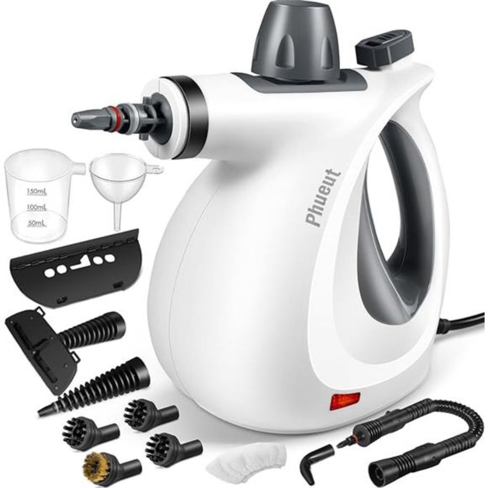 Pressurized Handheld Multi-Surface Natural Steam Cleaner with 12 pcs Accessories